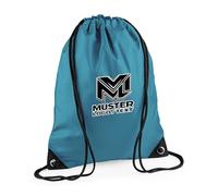wt24print Premium Gymsac personalisiert mit Namen oder Logo, Ocean Blue | Turnbeutel & Sporttasche | 100% Polyester | Wasserdicht | Verstärkte Ecken mit Metall-Ösen | Robuster Gym Sack | Viele Farben