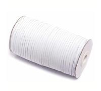 WTAXBH Elastisches Band Elastische Maskenbänder, weiß/schwarz, 3 mm, 5, 6, 8, 10, 12, hohes, flaches Gummiband, Nähband, dehnbares Seil, DIY-Maske(White,10M,5mm)