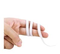 WTAXBH Elastisches Band Elastisches Nähband, 10 Meter/Set, 3/4/5/6/8/10 mm, weiß/schwarz, flaches Gummi-Taillen-Stretch-Seilband(White,Width 4mm 10Meters)