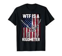 WTF ist EIN Kilometer 4. Juli Skelett Lustig Cringey USA Meme T-Shirt, Herren, Schwarz, XXL