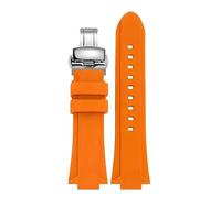 WTNZBAEM Gummi-Armband kompatibel mit Oris Aquis 7330 7740 Serie 24 x 11 mm 12 konvexes Armband Schwarz Blau(Rose Green)