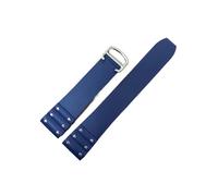 WTNZBAEM Kompatibel mit Cartier Santos Strap Silikonarmband Gummiarmband for wasserdichtes Gummiband 21 mm Schwarz Blau Armband(Blue silver clasp)