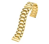 WTNZBAEM Kompatibel mit Seiko Citizen Casio, flaches, gebogenes Edelstahlarmband for Herren, 18 mm, 20, 22, 24, Metallarmband, Uhrenkette(Glod,24mm)