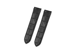 WTNZBAEM Lederarmband kompatibel mit Cartier Santos 100, Armband mit Faltschließe for Männer und Frauen, 20 mm, 23 mm(Black NO Buckle,20mm)