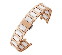 WTNZBAEM Uhrenarmband kompatibel mit Fiyta Rossini Versace Steel Belt Damen VSP491319 1419 1519 Casio SHE-3034 16 mm * 10(Rosegold white,16-10mm)