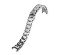 WTNZBAEM Uhrenarmband kompatibel mit Fiyta Rossini Versace Steel Belt Damen VSP491319 1419 1519 Casio SHE-3034 16 mm * 10(Silver,18-10mm)