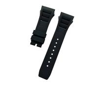WTNZBAEM Weiches, buntes, 25 mm x 20 mm großes, wasserdichtes Armband aus Naturkautschuk, kompatibel mit dem Uhrenarmband von Richard Mille(Black,25mm Silver buckle)