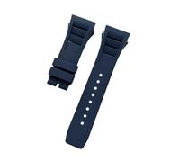 WTNZBAEM Weiches, buntes, 25 mm x 20 mm großes, wasserdichtes Armband aus Naturkautschuk, kompatibel mit dem Uhrenarmband von Richard Mille(Dark blue,25mm Silver buckle)