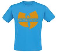 Wu-Tang Clan Text Logo Männer T-Shirt blau S 100% Baumwolle Band-Merch, Bands