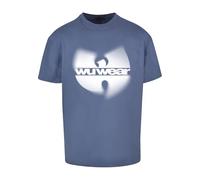 Wu Wear Herren T-Shirt Faded Logo Oversize Kurzarm Vintage Blue Größe S