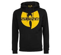 Sweatshirt MISTERTEE "MisterTee Herren Wu-Wear Logo Hoody", Herren, Gr. XS, schwarz, 65% Baumwolle, 35% Polyester, unifarben, Sweatshirts Sweatshirt (33283168-XS) schwarz