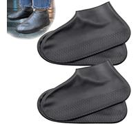 WUBAYI 4 Stück wasserdichte Silikon-Schuhüberzieher Wiederverwendbare rutschfeste Überschuhe für Damen und Herren Regenfeste Schuhschoner für Regen, Schnee, schlammige Straßen, Strände und Outdoor