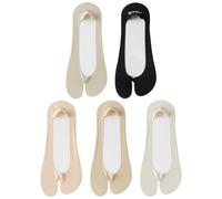 Wudaizhi 5 Paar Füßlinge Damen Tabi Socken rutschfeste Socken Low Cut Für Sneaker Lofer Bootsschuhe