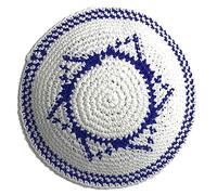 Wudaizhi Handgefertigter Gestrickter Kippah Für Männer Klassischer Jüdischer Schädelkap Hut Traditioneller Yarmulke Hut Rundem Kopf Jerusalem Hut