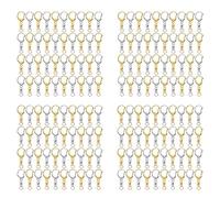 Wudhgslc D-Hook Keychain Hardware with Jump Rings, Zinc Alloy Clips 400-Pcs | Snap-ready D-Hook with spring-loaded opening makes assembly fast and safe for kids' crafts and DIY projects