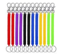 WUDQIJI Spirale Schlüsselring 12 Stück Ausziehbarer Schlüsselanhänger Spiral Schlüsselanhänger Spiralschlüsselbund Frühling Flexiblem Schlüsselkette für Schlüssel-Geldbörse(6 Farben)