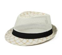 WUFANGBU Sonnenhut Strohhut Hut Damen Strohhut Herren Mesh Sonnenschutz Hut Atmungsaktiver Zylinder Sonnenhut M(56-58Cm) Weiß1