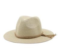 WUFANGBU Sonnenhut Strohhut Hut Damen Strohhut Zylinder Damen Outdoor Strand Sonnencreme Jazz Hut M (56-58Cm) 8Beige