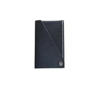 WUJIHE Kreditkartenetui aus echtem Leder, mit Clip, mehrfarbig, Geldbörse, Organizer, Tasche, Visitenkartenfächer, Unisex, dunkelblau, Einheitsgröße