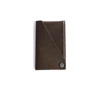 WUJIHE Kreditkartenetui aus echtem Leder, mit Clip, mehrfarbig, Geldbörse, Organizer, Tasche, Visitenkartenfächer, Unisex, coffee, Einheitsgröße