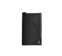 WUJIHE Kreditkartenetui aus echtem Leder, mit Clip, mehrfarbig, Geldbörse, Organizer, Tasche, Visitenkartenfächer, Unisex, Schwarz , Einheitsgröße