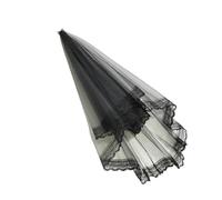 Wunderschöner Brautschleier aus doppellagiger Spitze, schwarzer Schleier mit Kamm, Kapellen, Hochzeitszubehör mit Stirnband für die Braut Vintage Stil