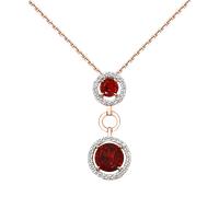 wunderschönes Collier aus Rotgold 585, mit Zirkonia und Granat, Länge ca. 45-50 cm SOKOLOV Jewelry