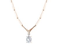 wunderschönes Collier, Rotgold 585, mit Topas Swarovski 9x7 mm und Zirkonia Swarovski, Länge 45 cm und 50 cm 45 cm SOKOLOV Jewelry