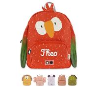 wunderwunsch TRIXIE Kindergartenrucksack, Rucksack für Sportunterricht Schule und Kindergarten, Hort und Krippe, personalisiert mit deinem Wunschnamen (Papagei, Groß (7,5 Liter))