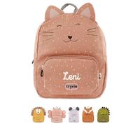 wunderwunsch TRIXIE Kindergartenrucksack, Rucksack für Sportunterricht Schule und Kindergarten, Hort und Krippe, personalisiert mit deinem Wunschnamen (Katze, Klein (5,25 Liter))