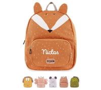 wunderwunsch TRIXIE Kindergartenrucksack, Rucksack für Sportunterricht Schule und Kindergarten, Hort und Krippe, personalisiert mit deinem Wunschnamen (Fuchs, Groß (7,5 Liter))