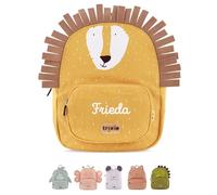 wunderwunsch TRIXIE Kindergartenrucksack, Rucksack für Sportunterricht Schule und Kindergarten, Hort und Krippe, personalisiert mit deinem Wunschnamen (Löwe, Groß (7,5 Liter))