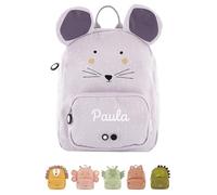 wunderwunsch TRIXIE Kindergartenrucksack, Rucksack für Sportunterricht Schule und Kindergarten, Hort und Krippe, personalisiert mit deinem Wunschnamen (Maus, Groß (7,5 Liter))