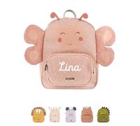 wunderwunsch TRIXIE Kindergartenrucksack, Rucksack für Sportunterricht Schule und Kindergarten, Hort und Krippe, personalisiert mit deinem Wunschnamen (Schmetterling, Groß (7,5 Liter))