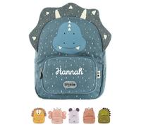 wunderwunsch TRIXIE Kindergartenrucksack, Rucksack für Sportunterricht Schule und Kindergarten, Hort und Krippe, personalisiert mit deinem Wunschnamen (Triceratops, Klein (5,25 Liter))
