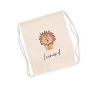 wunderwunsch Turnbeutel personalisiert, Sportbeutel Kinder, Personalisierte Sporttasche Kindergartenkind, Schulranzen Name, Kiga Beutel individualisiert mit deinem Namen (Löwe)