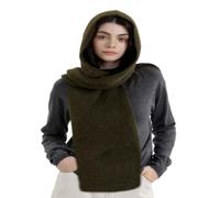WUODHTW Gestrickter Kapuzenschal für Damen und Herren, Wintermütze, Sturmhaube, Strickmütze, Mütze, Halstuch, Schal, olivgrün, Einheitsgröße