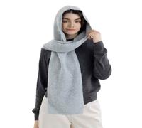 WUODHTW Gestrickter Kapuzenschal für Damen und Herren, Wintermütze, Sturmhaube, Strickmütze, Mütze, Halstuch, Schal, grau, Einheitsgröße