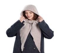 WUODHTW Knitted Hooded Scarf for Women Winter Warm Balaclava Hoodie Hat Scarf Neck Warm Shawl Hood Knit Skull Cap Beanie (Khaki)