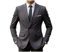 WUSENTOF Anzugjacke Herren Regular Sakko Herren Sportlich Anzüge & Sakkos Stylisch Blazer Mit Taschen Und Knöpfen Anzugjacken Revers Freizeitanzug Stylisch Business Jacket Sakko Herrenanzug