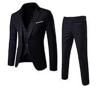 WUSENTOF Herren Anzug 3 Teilig Slim Fit Modische Herrenanzug Sakko Weste Hose für Hochzeit Business Freizeit Regular Fit Anzughose Weste für Männer Anzug