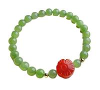 WUSHADEHANS Kristallarmband, Natürliche Hetian Jade South Fortune Damen Quarz Stein Armband Reiki