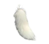 WUUISDNX Luxuriöse Regenbogenfarben Buttpulg Soft Tail Zubehör Plüsch Therian Wolf Langlebiger Schwanz aus Kunstfell, Weiß