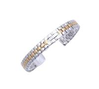 WUURAA 6mm 8mm 10mm 12mm 14mm 16mm Damen Massives Edelstahl Uhrenarmband mit Metalluhrkette(Silver+Rose Gold,8mm)