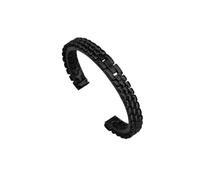 WUURAA Damen-Uhrenarmband aus massivem Edelstahl mit Metall-Uhrenkette (Color : Black, Size : 10mm)
