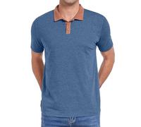 WUWUSKY Herren Kurzarm Sommer Poloshirt mit Knopfleiste Baumwolle Casual polohemd