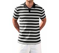 WUWUSKY Herren Kurzarm Sommer Poloshirt mit Knopfleiste Baumwolle Casual polohemd