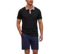 WUWUSKY Herren Kurzarm Sommer Poloshirt mit Knopfleiste Baumwolle Casual polohemd