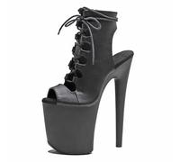 WUXIN H&P Pole Dance Stiefel Damen 20CM, Striptease Schuhe, Pole Boots sexy high heels, Plattform Stiefeletten Stilettos Boots Knöchelhoch Plateau 20CM High Heel