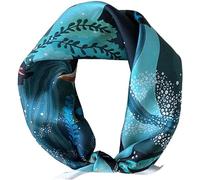 WUZININGLE Halstuch aus 100% Maulbeerseide, 53,3 x 53,3 cm, kleiner quadratischer Schal für Damen und Herren, Umschlagpaket, Ocean World, Blau, 21x 21 inches